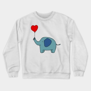 Never Forget I Love You, Cute Elephant with Heart Balloon Crewneck Sweatshirt